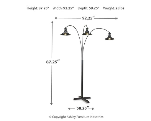 Sheriel - Metal Arc Lamp  - Black – Floor Lamps by Signature Design by Ashley® at Furniture Wholesale Plus , Nashville furniture store