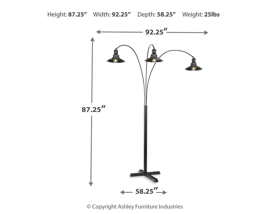 Sheriel - Metal Arc Lamp  - Black – Floor Lamps by Signature Design by Ashley® at Furniture Wholesale Plus , Nashville furniture store