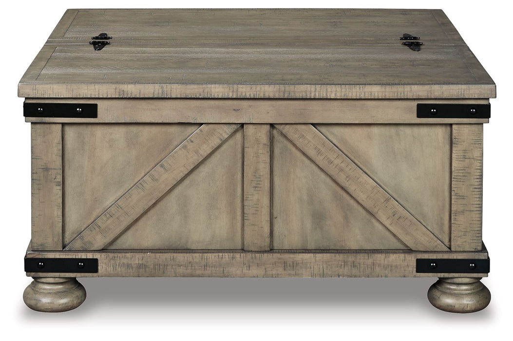 Aldwin - Cocktail Table With Storage - Square - Gray – Cocktail Tables by Signature Design by Ashley® at Furniture Wholesale Plus , Nashville furniture store