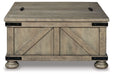 Aldwin - Cocktail Table With Storage - Square - Gray – Cocktail Tables by Signature Design by Ashley® at Furniture Wholesale Plus , Nashville furniture store