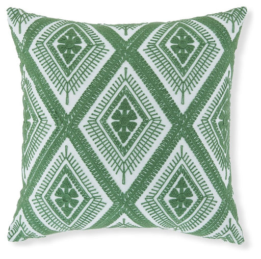 Bellvale - Green / White - Pillow (Set of 4) - Premium Throw Pillows from Signature Design by Ashley® - Just $98! Shop now at Furniture Wholesale Plus  We are the best furniture store in Nashville, Hendersonville, Goodlettsville, Madison, Antioch, Mount Juliet, Lebanon, Gallatin, Springfield, Murfreesboro, Franklin, Brentwood
