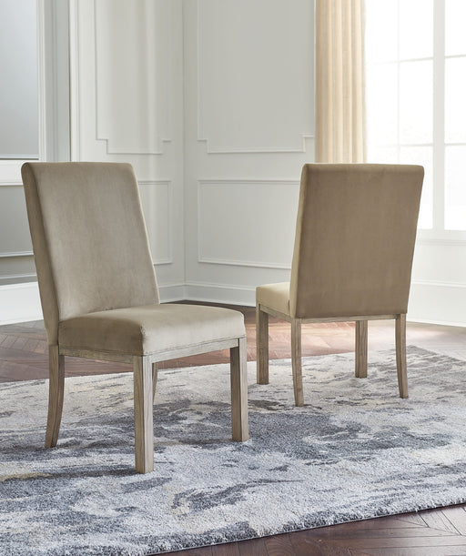 Chrestner - Dining UPH Side Chair (Set of 2) - Gray / Brown – Chair Sets by Signature Design by Ashley® at Furniture Wholesale Plus , Nashville furniture store