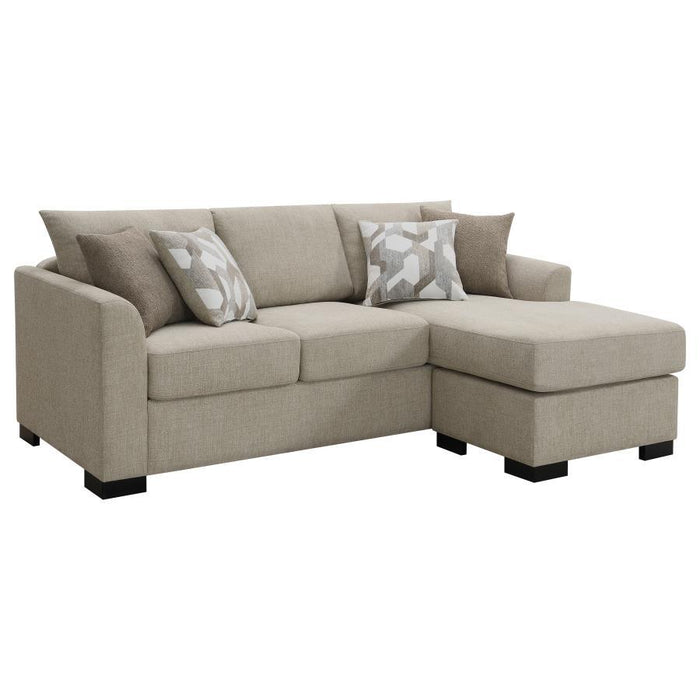 Storey - Upholstered Sleeper Sectional Chaise Sofa – Sleeper Sectionals by CoasterEveryday at Furniture Wholesale Plus , Nashville furniture store
