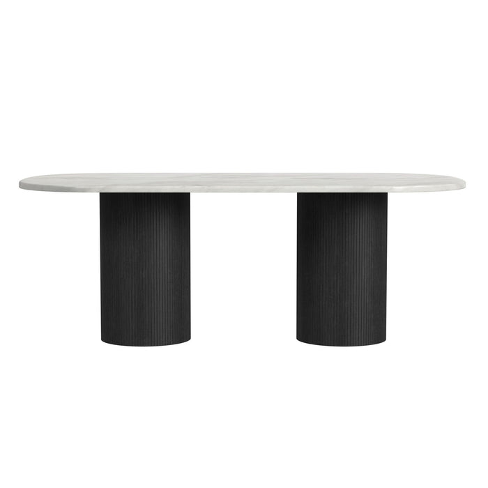 Sylvie - Oval Dining Table With Faux Marble Top – Dining Tables by Elements International at Furniture Wholesale Plus , Nashville furniture store