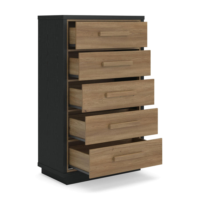 Kozmour - Five Drawer Chest - Black / Brown – Accent Chests by Signature Design by Ashley® at Furniture Wholesale Plus , Nashville furniture store