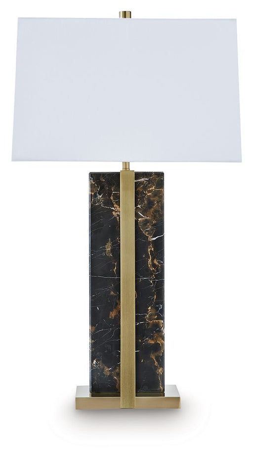 Neonish - Marble Table Lamp - Black / Gold Finish – Table Lamps by Signature Design by Ashley® at Furniture Wholesale Plus , Nashville furniture store