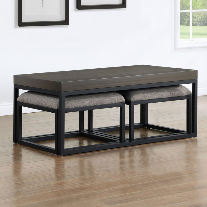 Yukon - Rectangle Nesting Table And Stool - Brown – Nesting Tables by Steve Silver Furniture at Furniture Wholesale Plus , Nashville furniture store