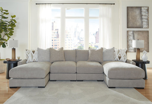 Aslan Court - 4-Piece Sofa Pit Sectional - Pebble – Stationary Sectionals by Benchcraft® at Furniture Wholesale Plus , Nashville furniture store