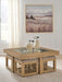 Wittenmyer - Cocktail Table With 4 Stools (Set of 5) - Natural / Black – 5 Piece Living Room Sets by Signature Design by Ashley® at Furniture Wholesale Plus , Nashville furniture store