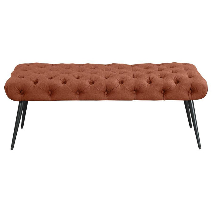 Ella - Upholstered Tufted Bench Metal Legs – Upholstered Benches by Coaster Fine Furniture at Furniture Wholesale Plus , Nashville furniture store