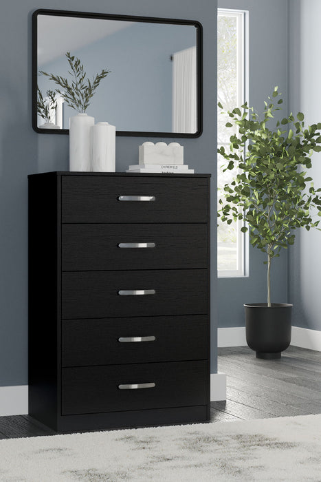 Finch - Five Drawer Chest - 46" Height - Black – Accent Chests by Signature Design by Ashley® at Furniture Wholesale Plus , Nashville furniture store