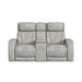 Prime Time - P3 Loveseat With Console, 7 Colors Led, Cup Holders And Wireless Charger Controller - Leather Gel Light Gray – Reclining Loveseats by Elements International at Furniture Wholesale Plus , Nashville furniture store