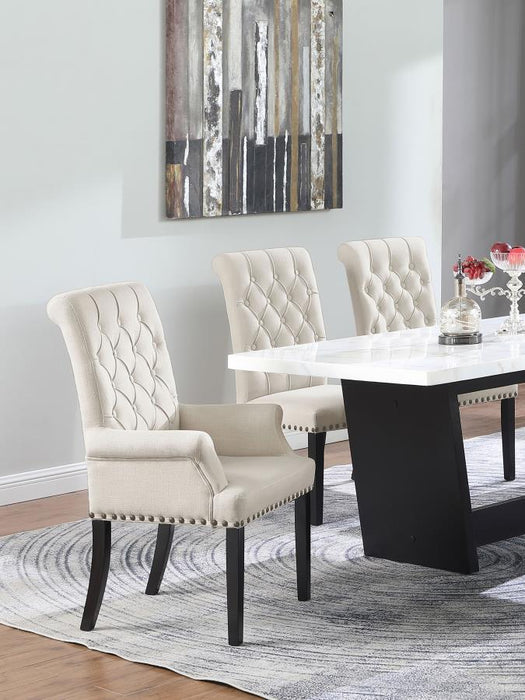 Alana - Upholstered Dining Arm Chair – Arm Chairs by CoasterEssence at Furniture Wholesale Plus , Nashville furniture store