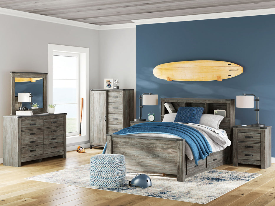 Frandern - Bookcase Panel Bedroom Set With Storage – 7 Piece Bedroom Sets by Signature Design by Ashley® at Furniture Wholesale Plus , Nashville furniture store