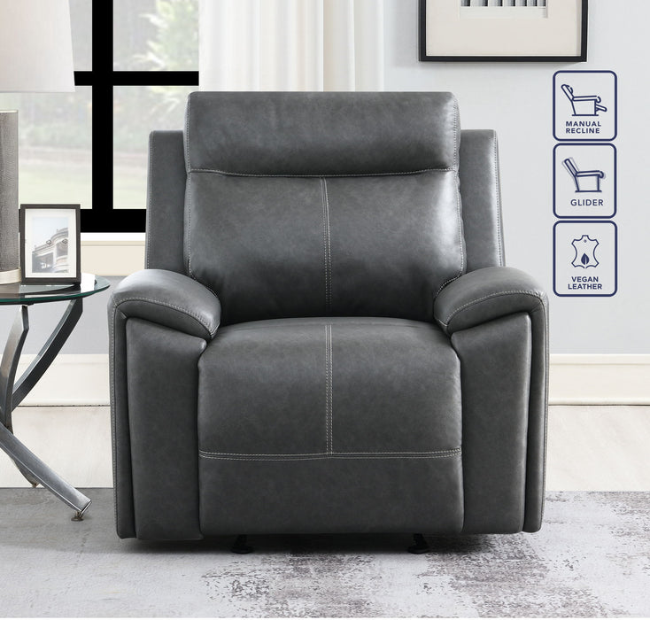 Gaston - Manual Recliner - Gray – Reclining Chairs by Steve Silver Furniture at Furniture Wholesale Plus , Nashville furniture store