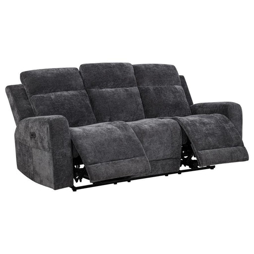 Kennett - Chenille Upholstered Power Reclining Sofa – Reclining Sofas by Coaster Fine Furniture at Furniture Wholesale Plus , Nashville furniture store