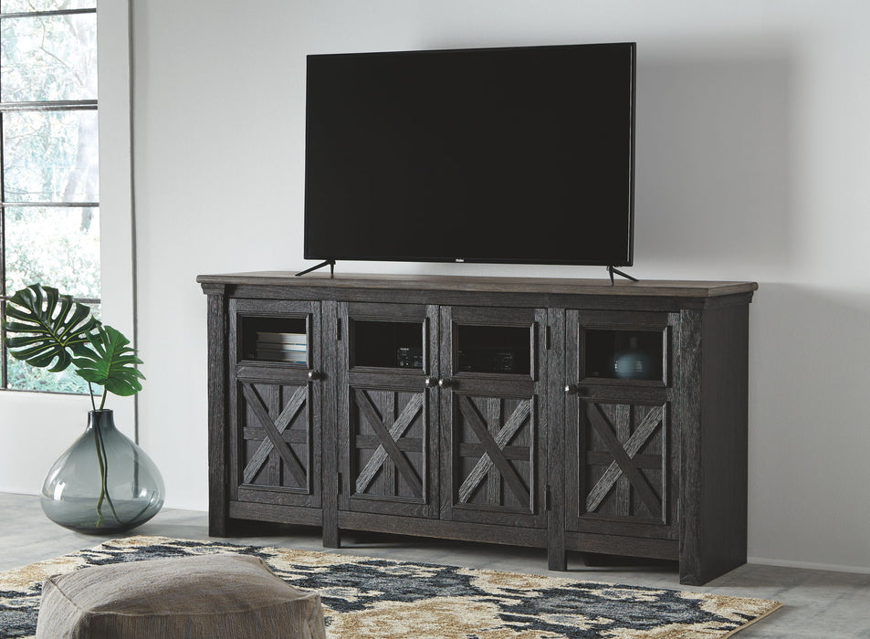 Tyler Creek - Extra Large TV Stand - Black / Gray – TV Stands by Signature Design by Ashley® at Furniture Wholesale Plus , Nashville furniture store