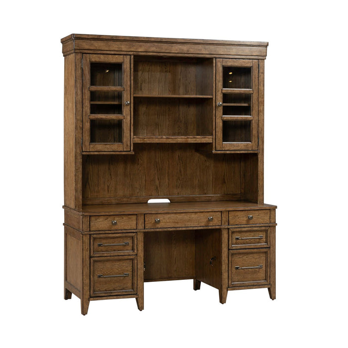 Carolina Park - Credenza & Hutch - Amber Brown – Credenzas & Hutches by Liberty Furniture at Furniture Wholesale Plus , Nashville furniture store