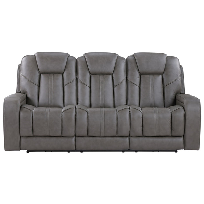 Daniel - Triple Power Leather Theater Sofa - Gray – Reclining Sofas by Steve Silver Furniture at Furniture Wholesale Plus , Nashville furniture store