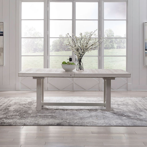 Backroads - Trestle Table - Weathered White & Parchment – Dining Tables by Liberty Furniture at Furniture Wholesale Plus , Nashville furniture store