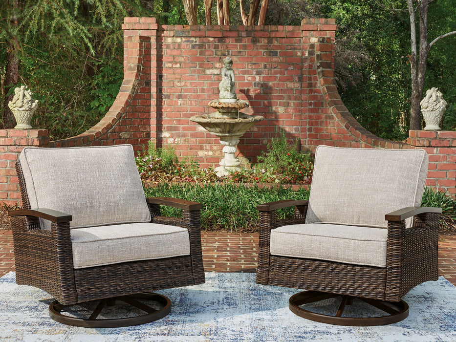 Monterey Point - Swivel Lounge Chair (Set of 2) - Dark Brown – Chair Sets by Signature Design by Ashley® at Furniture Wholesale Plus , Nashville furniture store