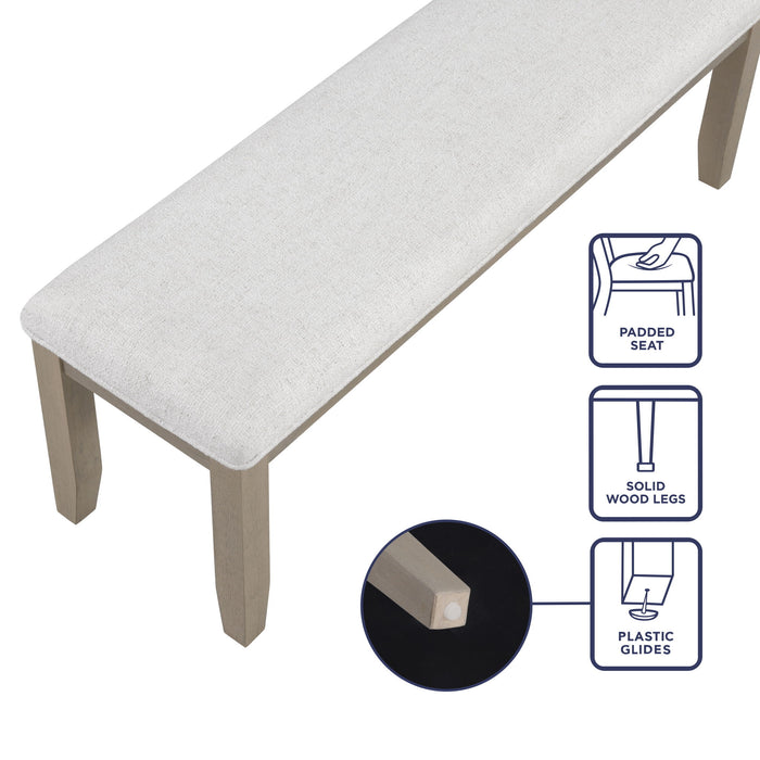 Lily - Bench - Greige – Upholstered Benches by Steve Silver Furniture at Furniture Wholesale Plus , Nashville furniture store