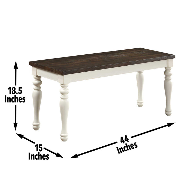 Joanna - Bench - Two Tone – Dining Benches by Steve Silver Furniture at Furniture Wholesale Plus , Nashville furniture store