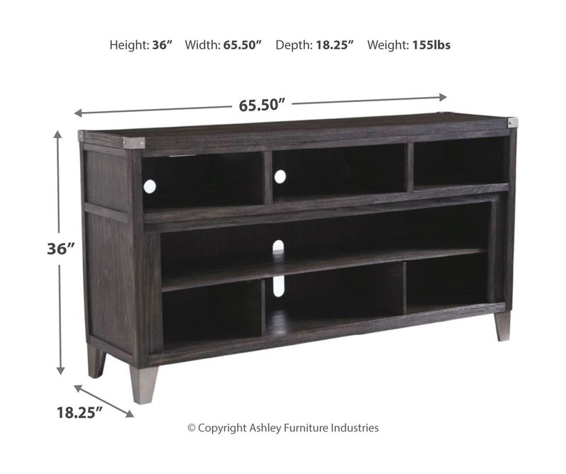 Todoe - 2 Pc. - 65" TV Stand with Wide Fireplace Insert - Gray – Fireplace TV Stands by Signature Design by Ashley® at Furniture Wholesale Plus , Nashville furniture store