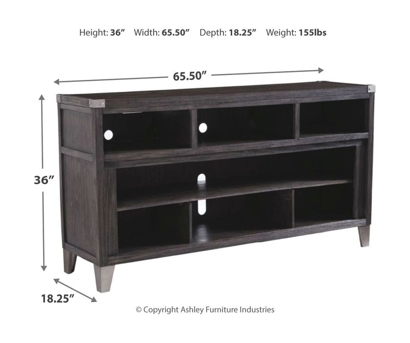 Todoe - Gray - 2 Pc. - 65" TV Stand with Wide Fireplace Insert - Premium Fireplace TV Stands from Signature Design by Ashley® - Just $1268! Shop now at Furniture Wholesale Plus  We are the best furniture store in Nashville, Hendersonville, Goodlettsville, Madison, Antioch, Mount Juliet, Lebanon, Gallatin, Springfield, Murfreesboro, Franklin, Brentwood