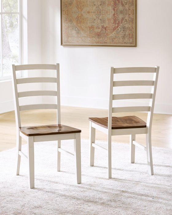 Brinfern - Dining Room Side Chair (Set of 2) - Brown / Antique White – Chair Sets by Signature Design by Ashley® at Furniture Wholesale Plus , Nashville furniture store