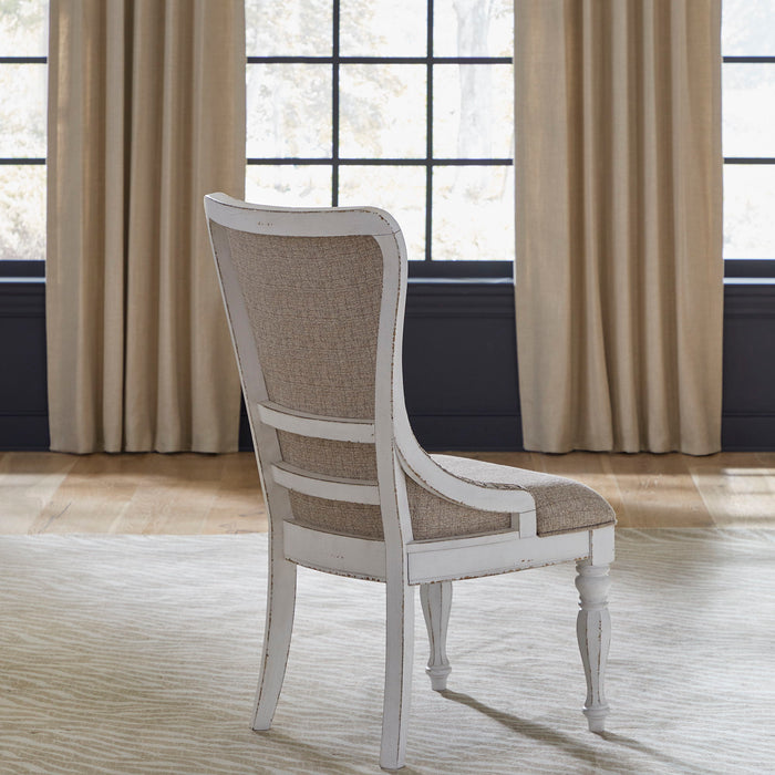 Magnolia Manor - Upholstered Wing Back Side Chair - Antique White – Wingback Chairs by Liberty Furniture at Furniture Wholesale Plus , Nashville furniture store