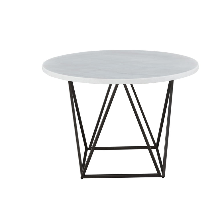 Ramona - Marble Top Round Dining Table - White – Dining Tables by Steve Silver Furniture at Furniture Wholesale Plus , Nashville furniture store
