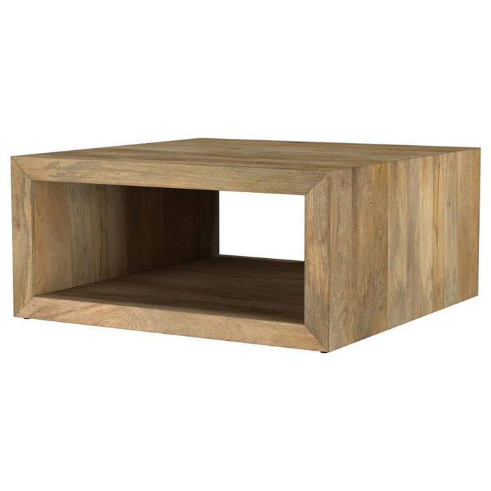 Benton - Square Solid Mango Wood Coffee Table - Natural – Coffee Tables by Coaster Fine Furniture at Furniture Wholesale Plus , Nashville furniture store