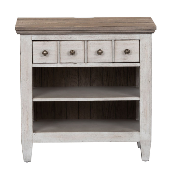Heartland - 1 Drawer Nightstand With Charging Station - Antique White / Tobacco Tops – Nightstands w/ Charging Stations by Liberty Furniture at Furniture Wholesale Plus , Nashville furniture store