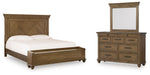 Karallin - 3 Pc. - Queen Panel Storage Bed, Dresser And Mirror - Medium Brown – 3 Piece Bedroom Sets by Signature Design by Ashley® at Furniture Wholesale Plus , Nashville furniture store