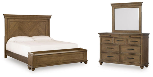 Karallin - 3 Pc. - Queen Panel Storage Bed, Dresser And Mirror - Medium Brown – 3 Piece Bedroom Sets by Signature Design by Ashley® at Furniture Wholesale Plus , Nashville furniture store