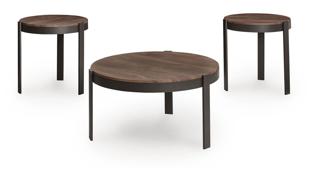 Horizon Hills - Occasional Table Set (Set of 3) - Brown / Black – Table Sets by Signature Design by Ashley® at Furniture Wholesale Plus , Nashville furniture store