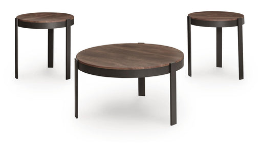Horizon Hills - Occasional Table Set (Set of 3) - Brown / Black – Table Sets by Signature Design by Ashley® at Furniture Wholesale Plus , Nashville furniture store