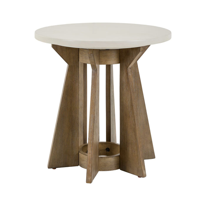 Berkley Square - Round End Table - Linen & Khaki – End Tables by Liberty Furniture at Furniture Wholesale Plus , Nashville furniture store