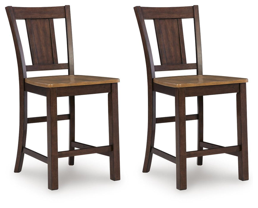 Rylandeen - Barstool (Set of 2) - Light Brown / Dark Brown – Stool Sets by Signature Design by Ashley® at Furniture Wholesale Plus , Nashville furniture store