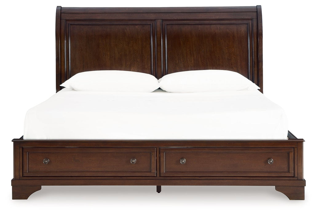 Trellington - King Sleigh Storage Bed - Brown – Storage Beds by Signature Design by Ashley® at Furniture Wholesale Plus , Nashville furniture store