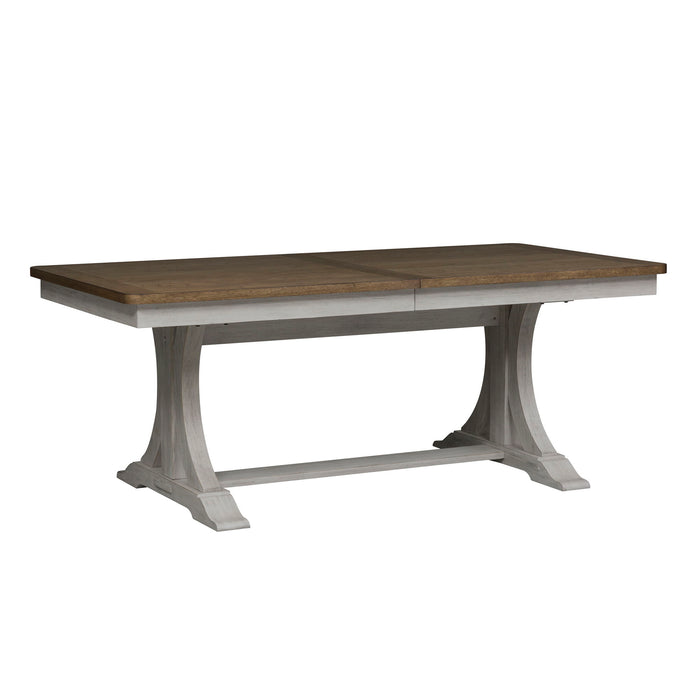 Farmhouse Reimagined - Trestle Table Set – 5 Piece Dining Room Sets by Liberty Furniture at Furniture Wholesale Plus , Nashville furniture store