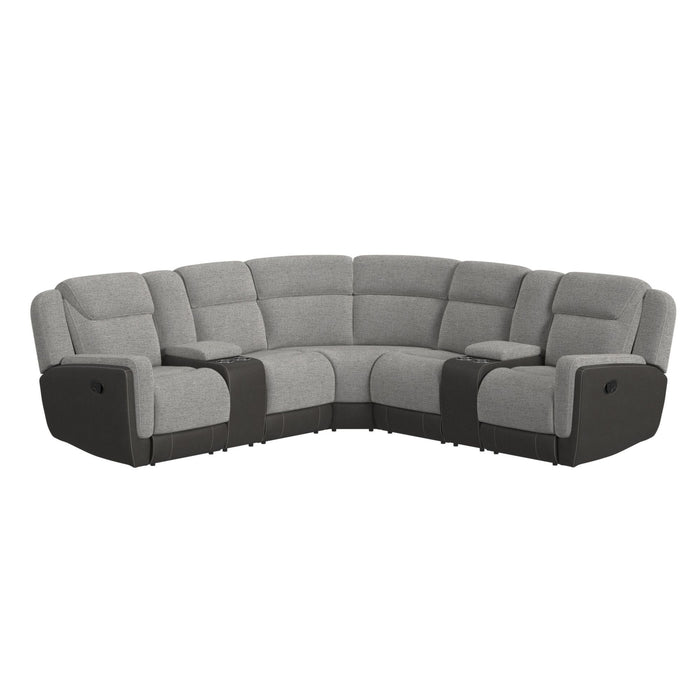 Hornet - 3 Piece Sectional Set With Console And 2 Recliners – Reclining Sectionals by Elements International at Furniture Wholesale Plus , Nashville furniture store