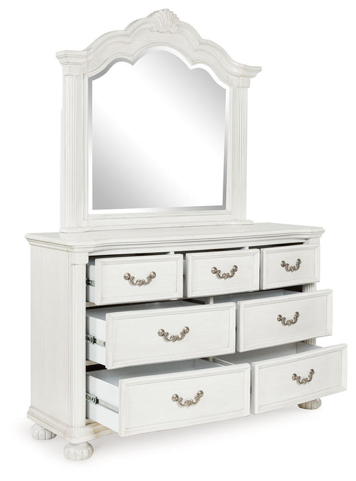 Montelaine - Dresser And Mirror - Antique White – Dresser & Mirror by Benchcraft® at Furniture Wholesale Plus , Nashville furniture store