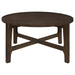 Cota - Round Solid Wood Coffee Table - Dark Brown – Coffee Tables by Coaster Fine Furniture at Furniture Wholesale Plus , Nashville furniture store