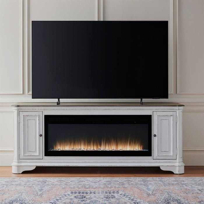 Fireplace TV Consoles - 244 82" Console With Fire FTS - White – Fireplace TV Stands by Liberty Furniture at Furniture Wholesale Plus , Nashville furniture store