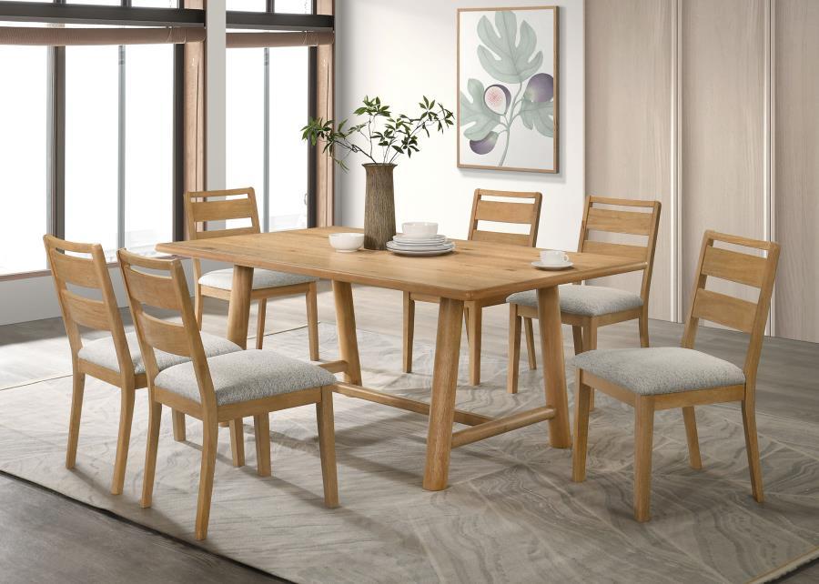 Duncan - 7 Piece Rectangular Wood Dining Table Set - Washed Oak – 7 Piece Dining Room Sets by Coaster Fine Furniture at Furniture Wholesale Plus , Nashville furniture store