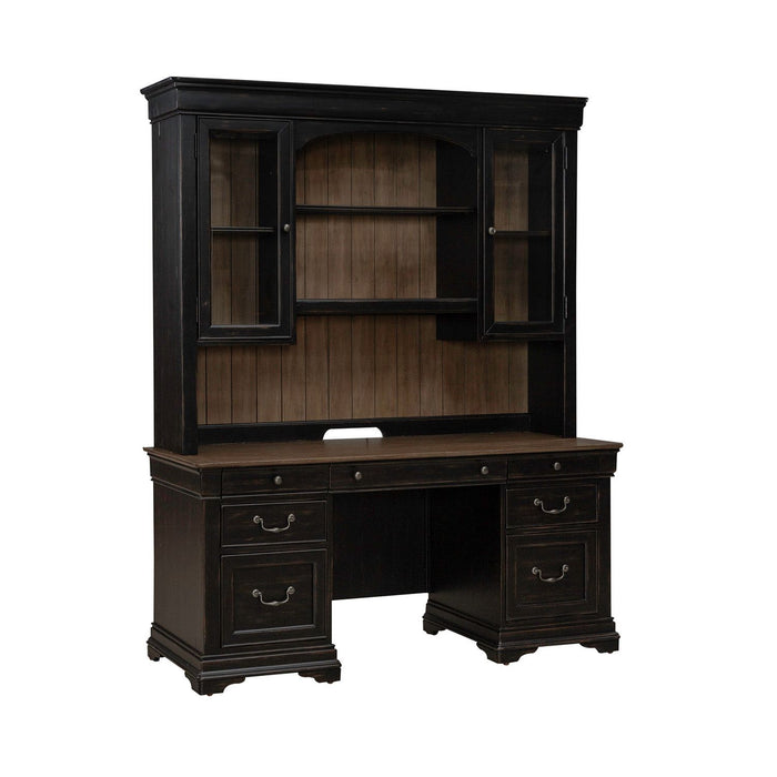 Meritage - Credenza & Hutch - Aged Charcoal – Credenzas & Hutches by Liberty Furniture at Furniture Wholesale Plus , Nashville furniture store