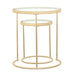 Maylin - 2 Piece Round Glass Top Nesting Table Set - Gold – Nesting Tables by CoasterElevations at Furniture Wholesale Plus , Nashville furniture store