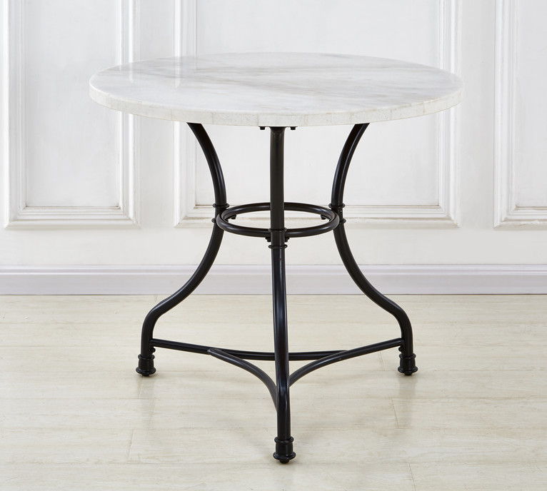Claire - White Marble Top Round - White – Dining Tables by Steve Silver Furniture at Furniture Wholesale Plus , Nashville furniture store